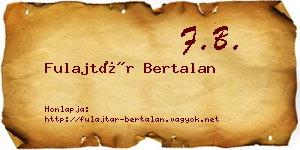 Fulajtár Bertalan névjegykártya