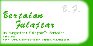 bertalan fulajtar business card